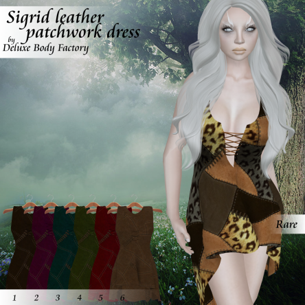 [DBF] Fantasy Gacha Sigrid Leather Patchwork Dress AD